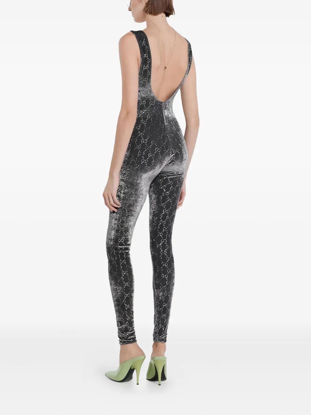 Gucci GG crystal embroidery jumpsuit - Grijs