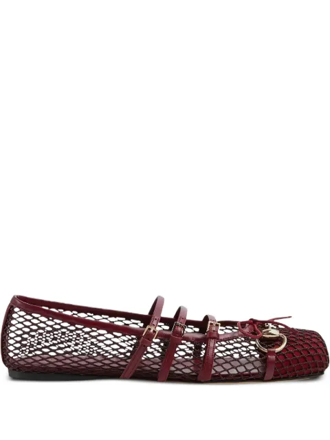 Gucci mesh-panel buckle ballet flats