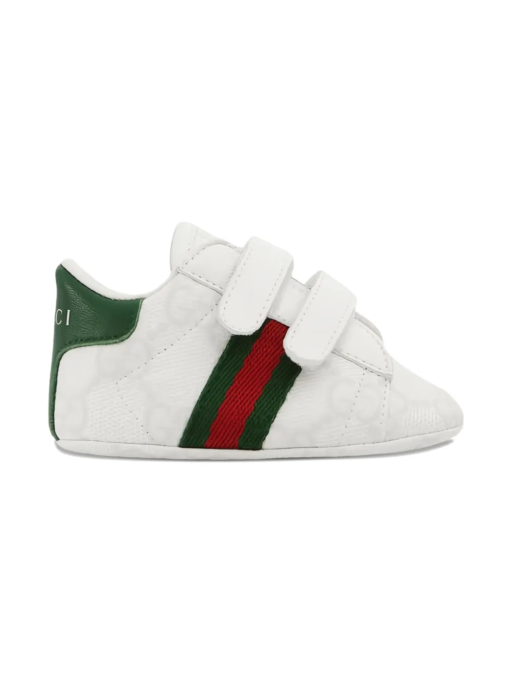 Gucci Kids Ace sneakers met GG-patroon en bandje Beige