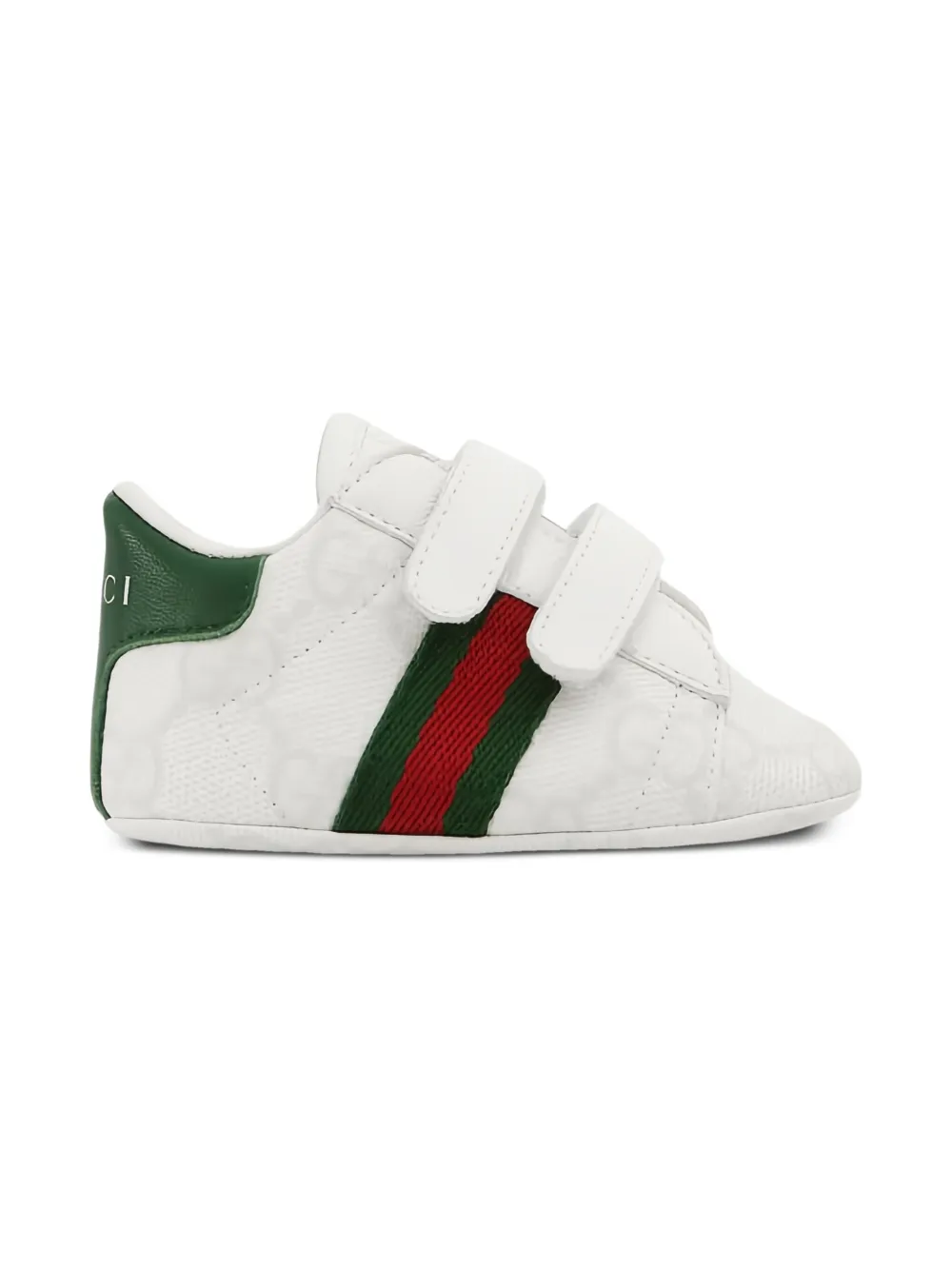 Gucci Kids Ace sneakers met GG-patroon en bandje Beige