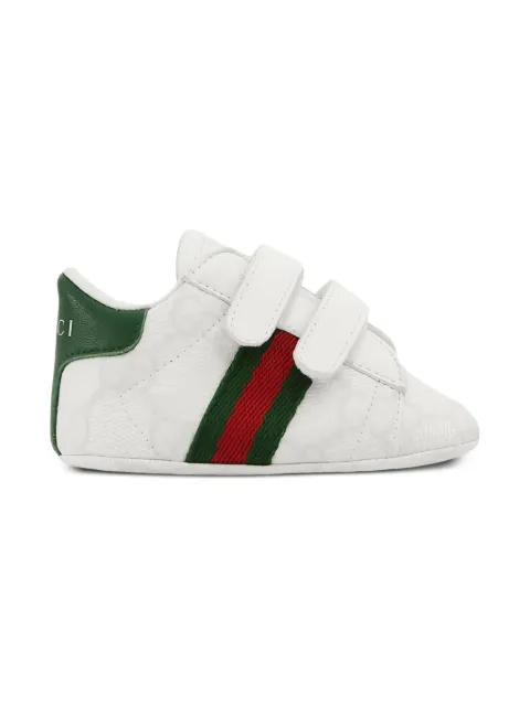 Gucci Kids Ace GG-patterned strap sneakers