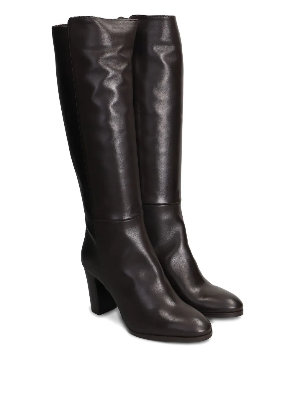 Julie Dee leather zip-detail boots Brown