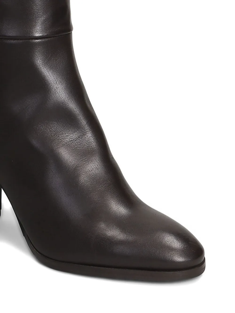 Julie Dee leather zip-detail boots Brown