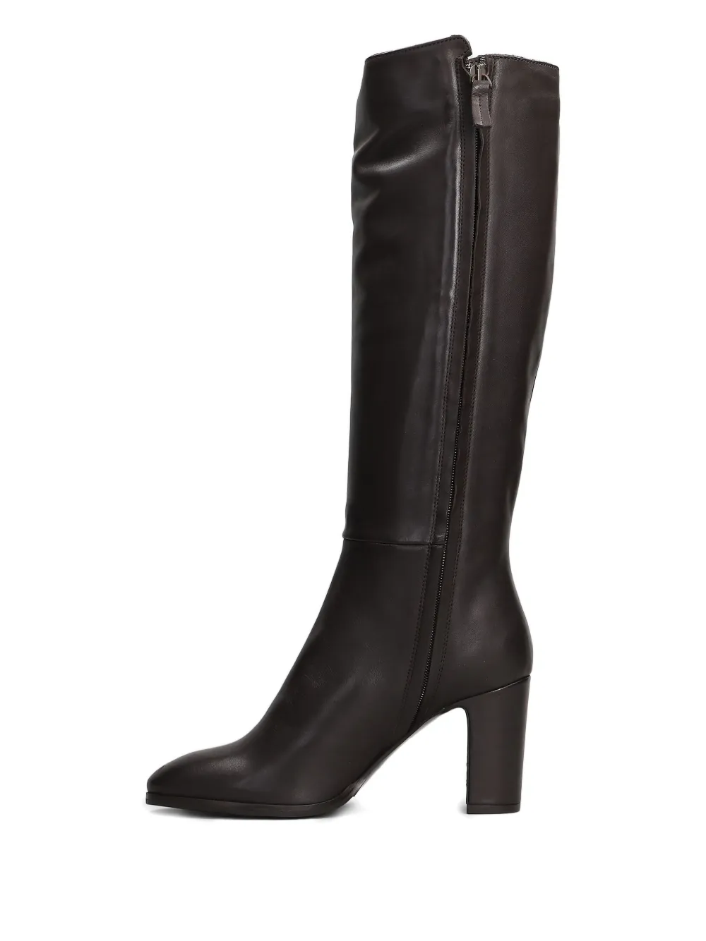 Julie Dee leather zip-detail boots Brown