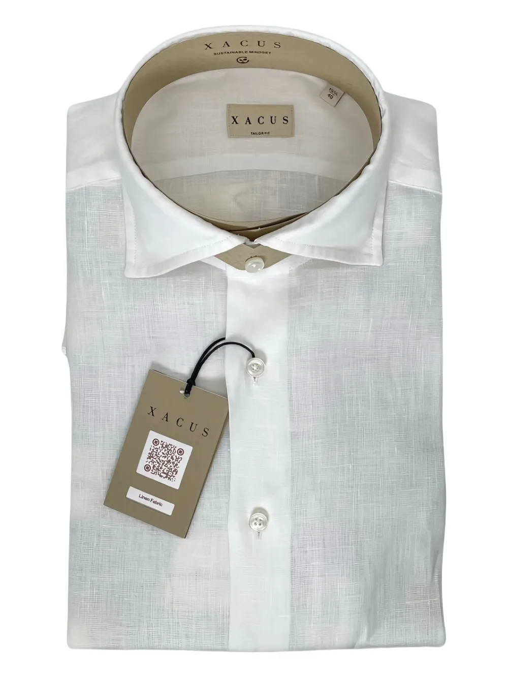 Xacus camisa con cuello de pico y botones | blanco | Image 1