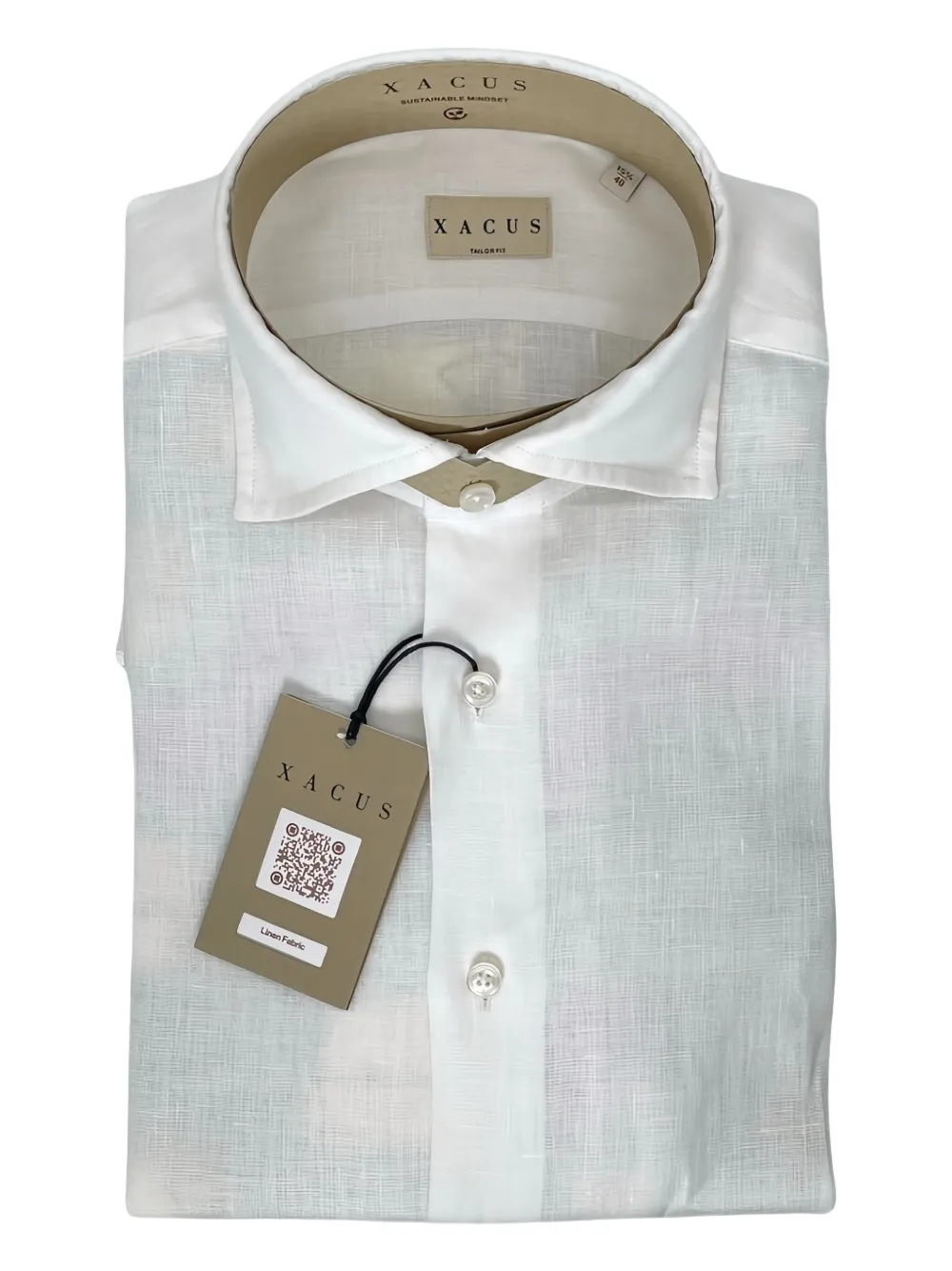 Xacus Point-collar Buttoned Shirt In White