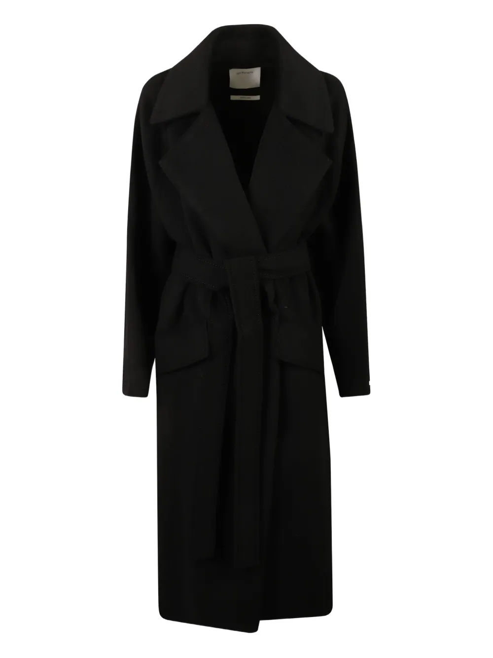 Max Mara Belted-wrap Coat In Black