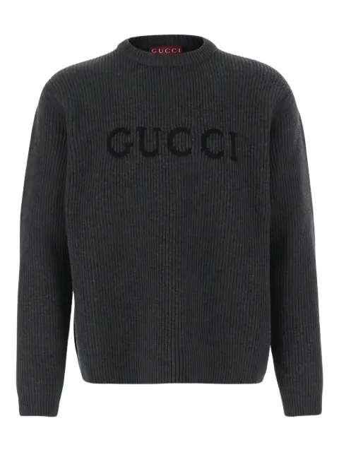 Gucci logo-embroidered ribbed sweater