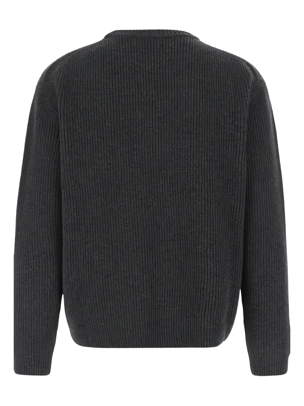 Gucci logo-embroidered ribbed sweater - Grijs