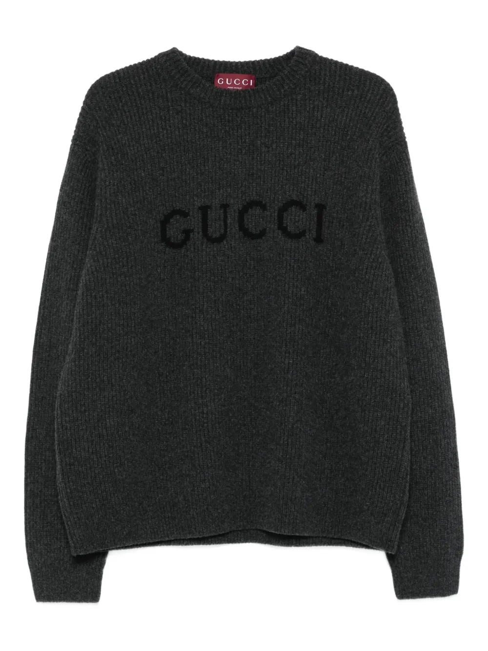 Gucci logo-embroidered ribbed sweater - Grey