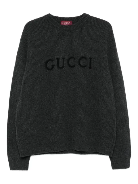 Gucci logo-embroidered ribbed sweater