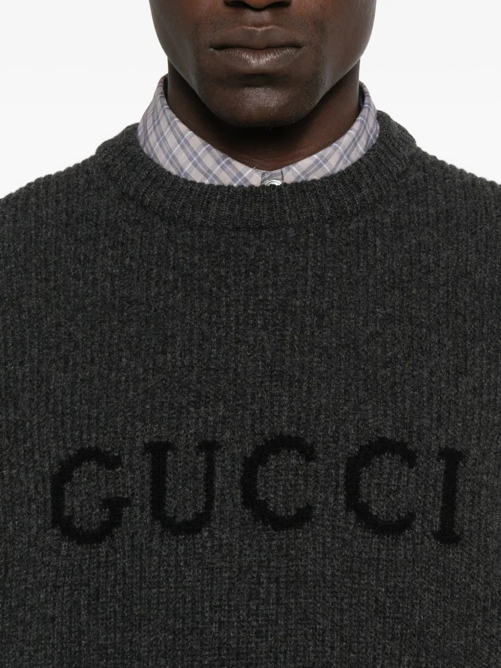 Gucci Trui met geborduurd logo Grijs