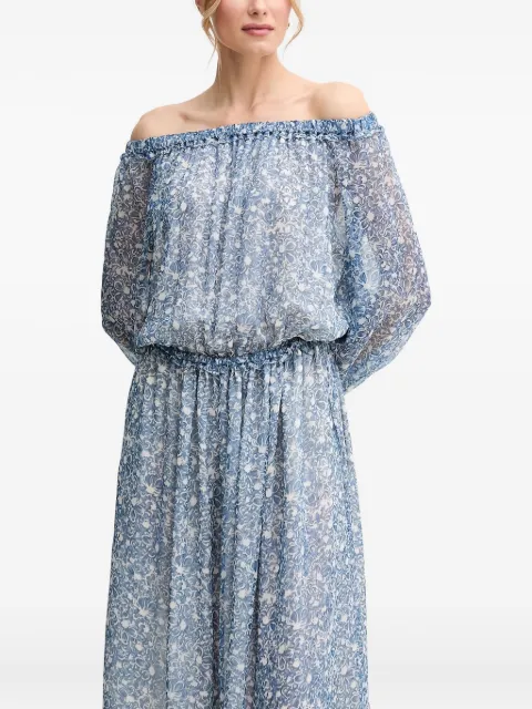Weekend Max Mara floral-print off-shoulder maxi dress