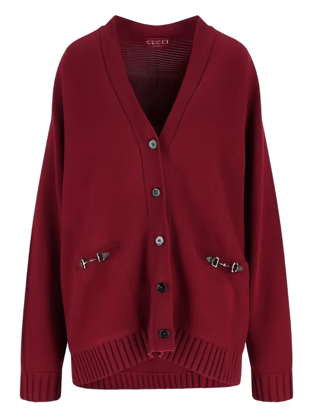 Gucci button-fastening pocket cardigan - レッド Gucci button-fastening pocket cardigan - レッド