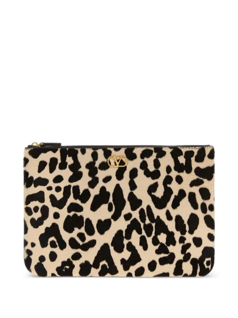 Valentino Garavani VLogo leopard-print clutch bag