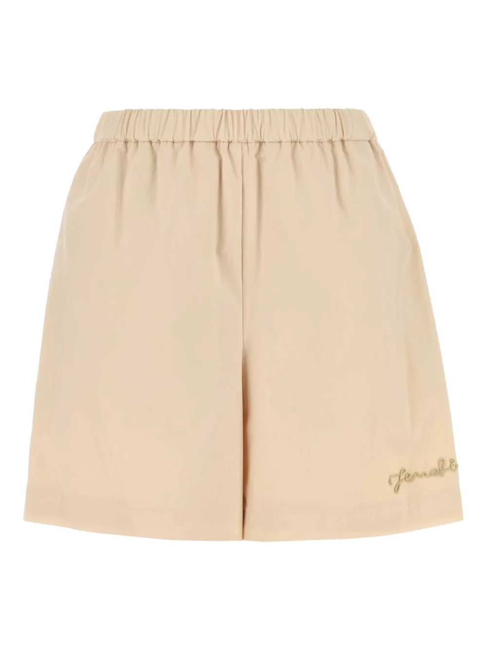 FENDI elasticated-waistband embroidered shorts | Pink | Image 1