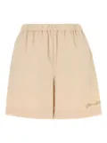 FENDI elasticated-waistband embroidered shorts - Pink