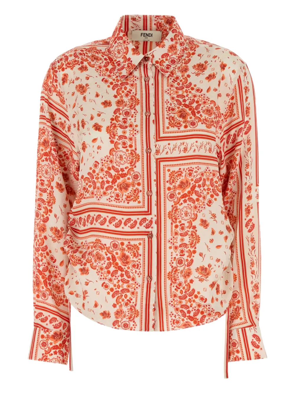 FENDI paisley-print silk shirt - オレンジ FENDI paisley-print silk shirt - オレンジ