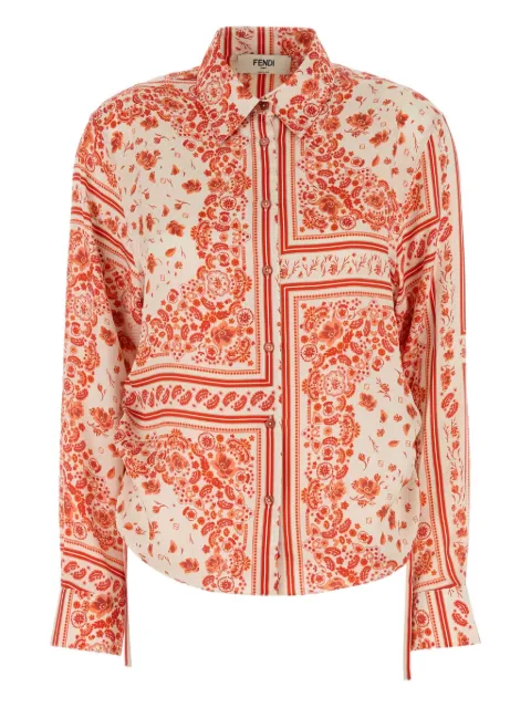 FENDI paisley-print silk shirt