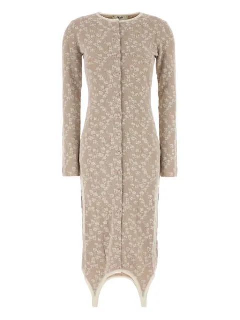 FENDI floral-print midi dress