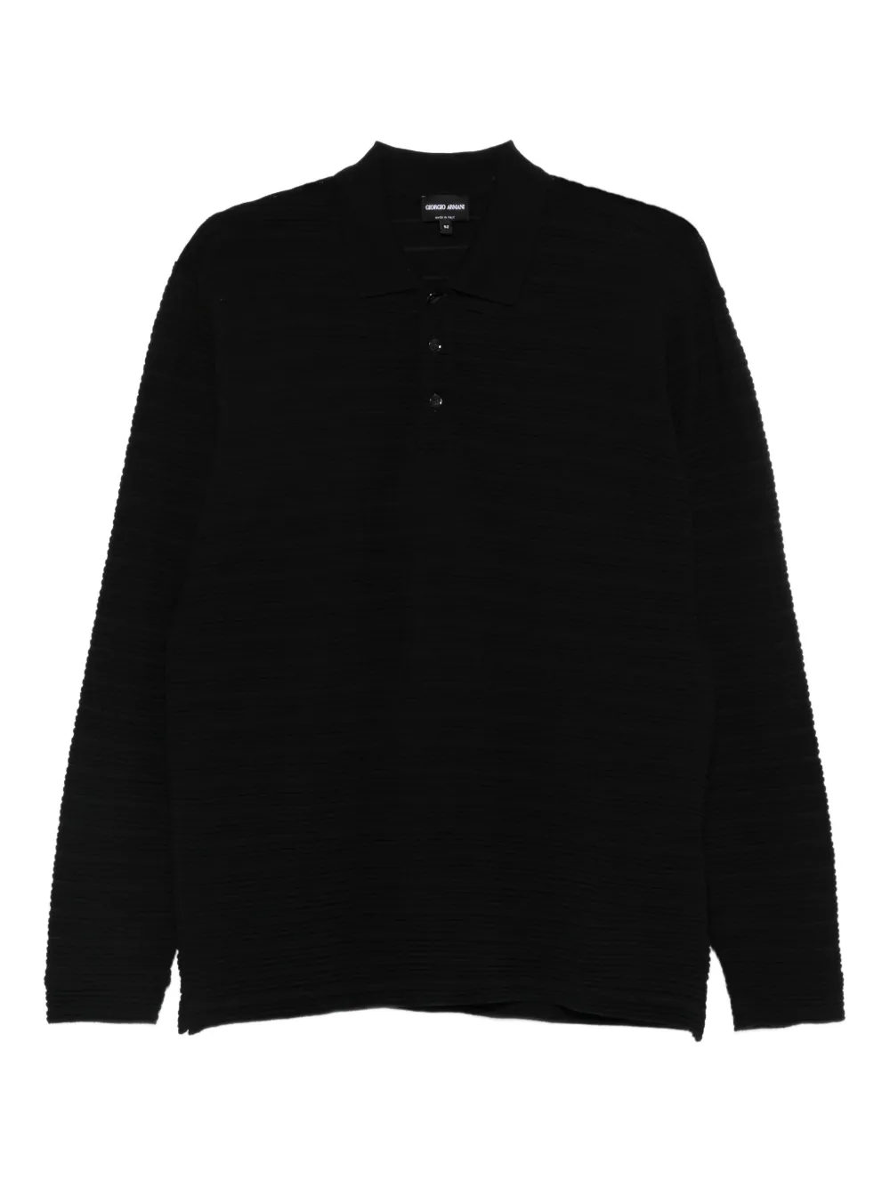 Giorgio Armani playera tipo polo tejida de canalé | negro | Image 1