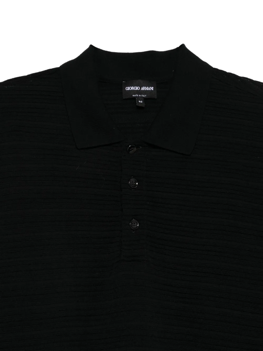 Giorgio Armani Geribbeld poloshirt Zwart