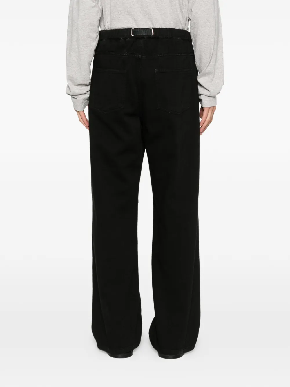 White Sand Belt Black Trousers In Black