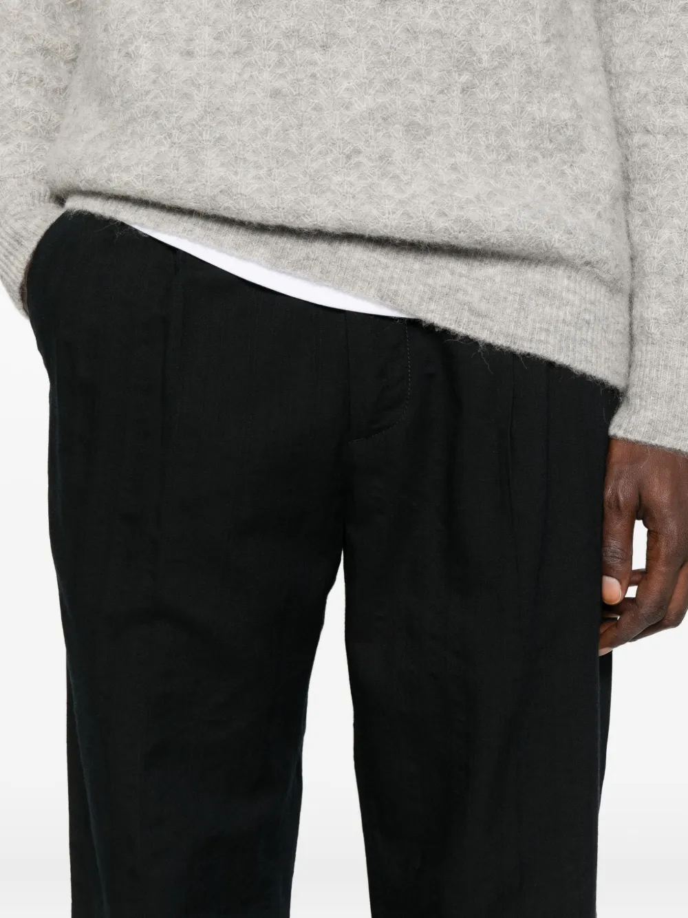 Barena Venezia Pleated Cuffed-hem Trousers In Black