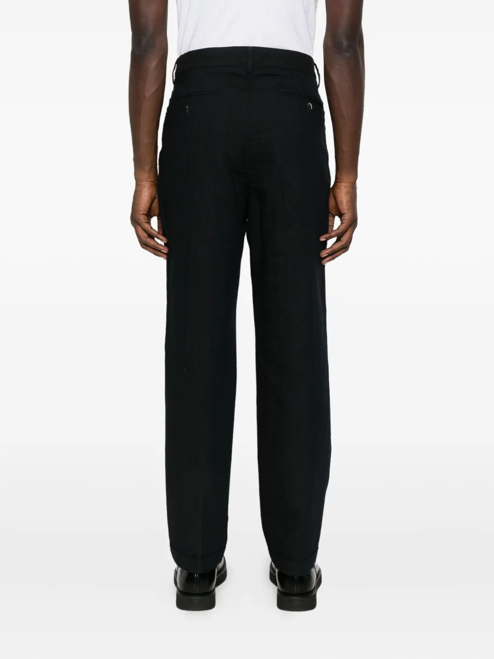 Barena Venezia Pleated Cuffed-hem Trousers In Black