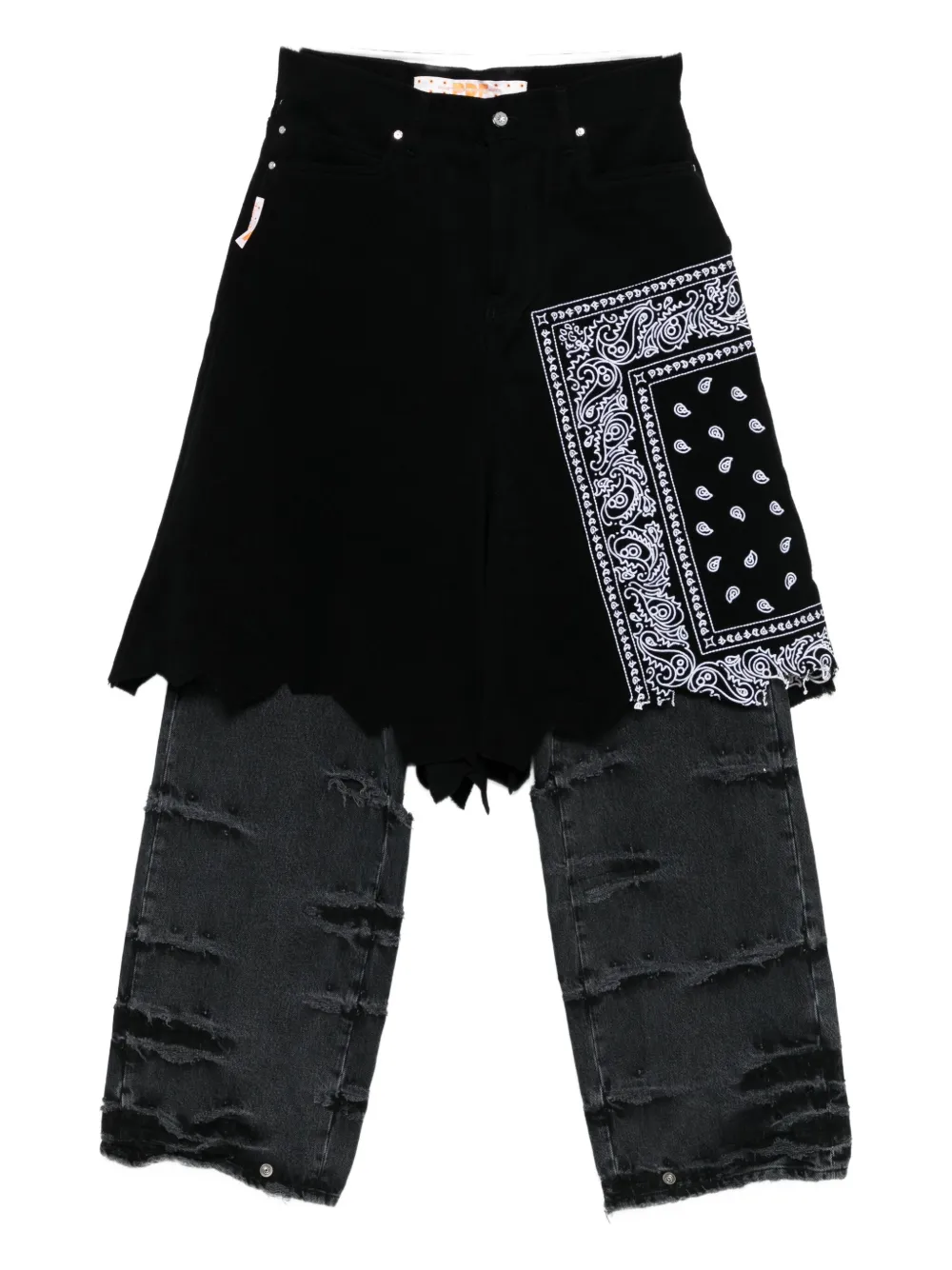 PDF bandana-panel jeans | Black | Image 1