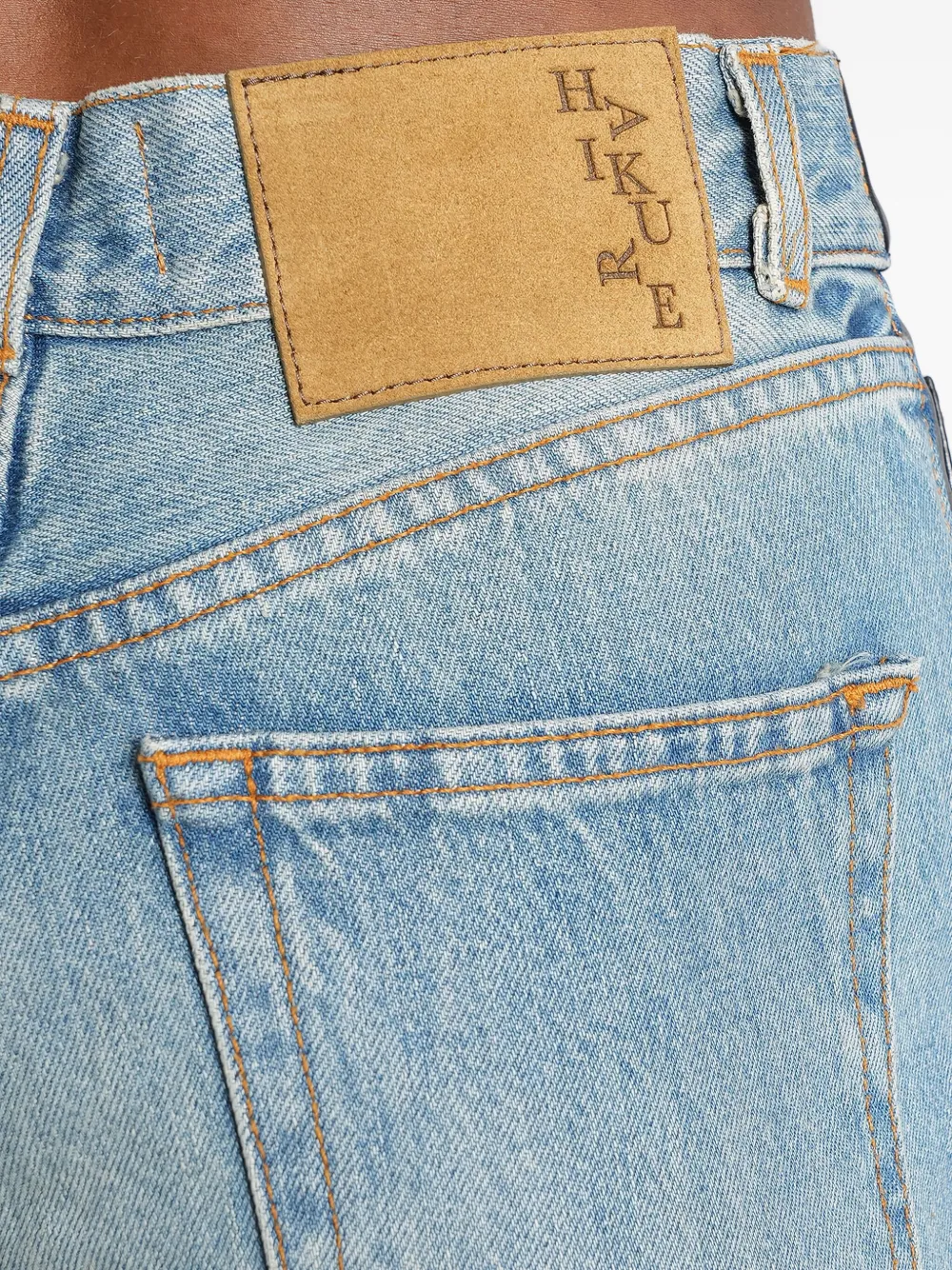 Haikure Jeans met leren vlak Blauw