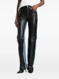 Haikure leather-panel jeans - Blue