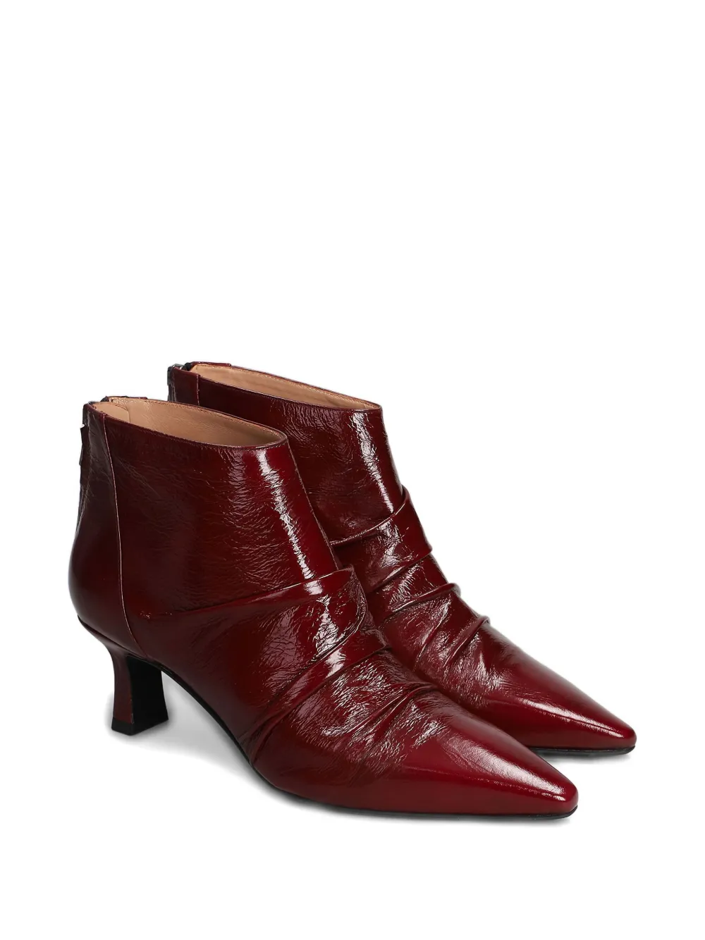 The Seller pleated pointed-toe boots Red