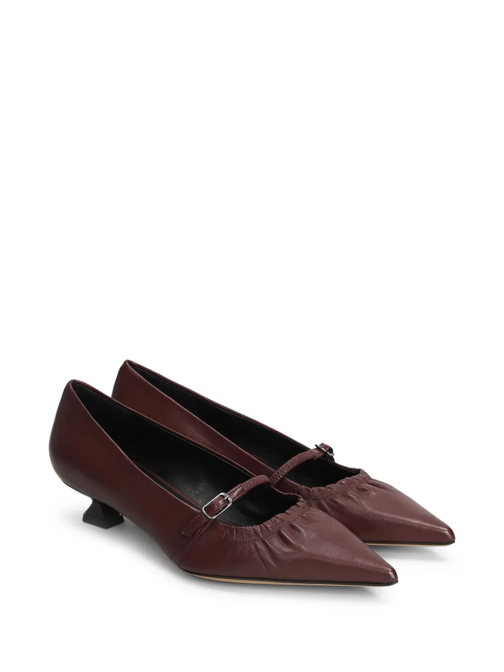 The Seller Pumps In Bordeaux Leather In Red