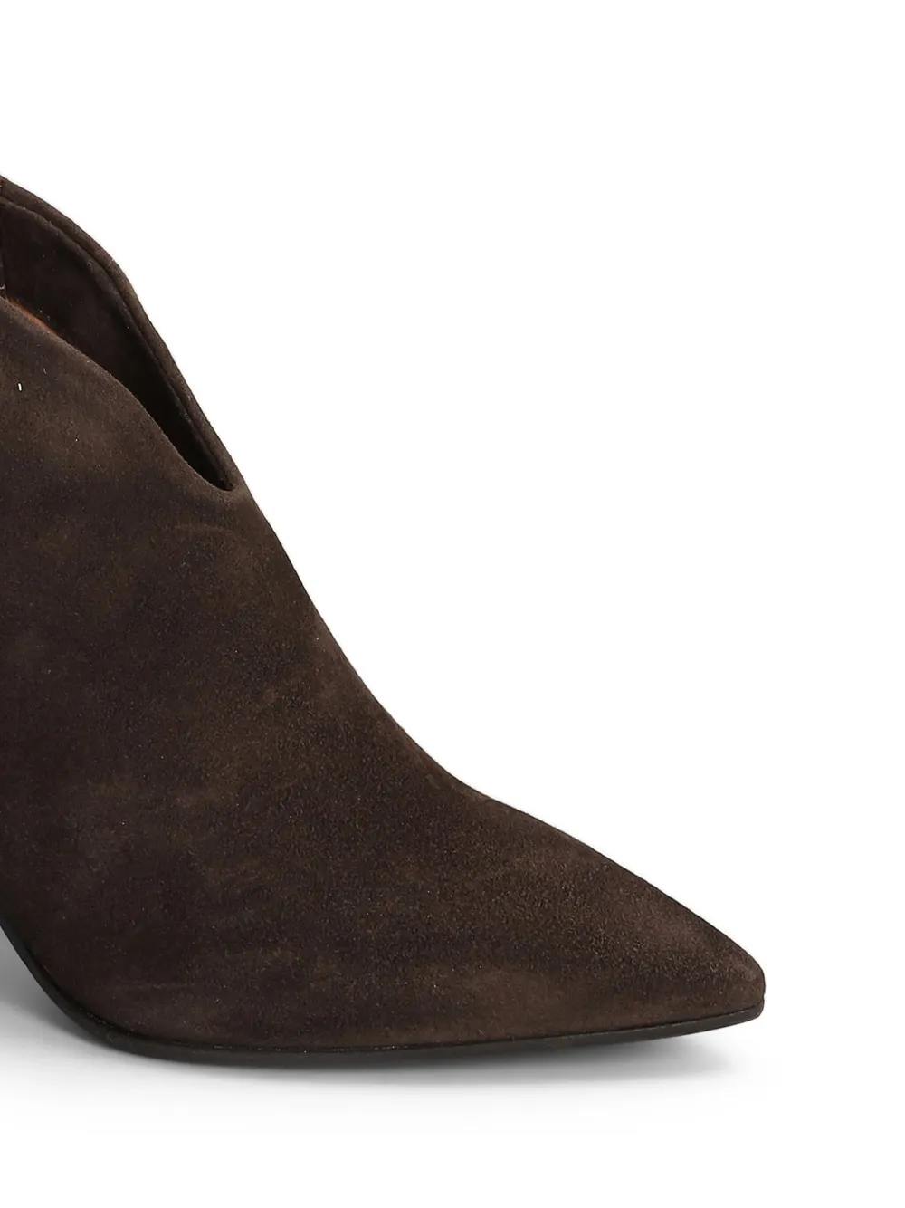 Julie Dee Pointed-toe Leather Boots In Brown