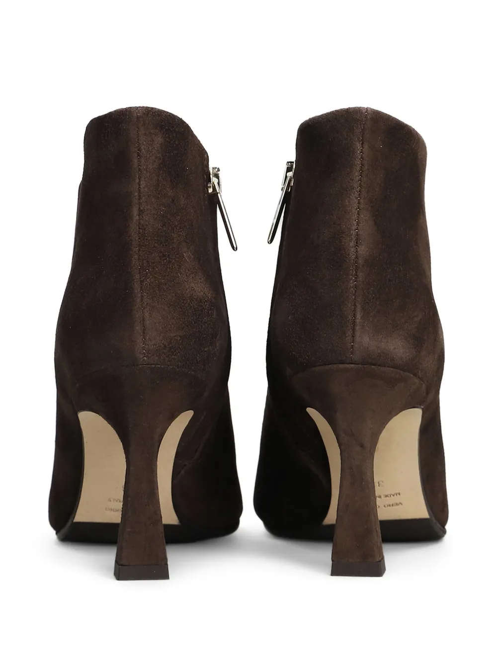 Julie Dee Pointed-toe Leather Boots In Brown
