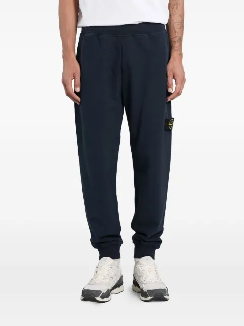 Stone Island cuffed logo-patch tack pants 
