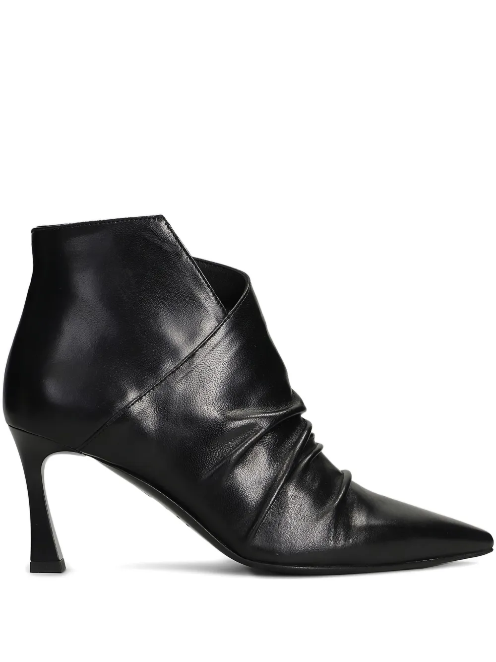 The Seller 80mm ruched pointed-toe ankle boots Black