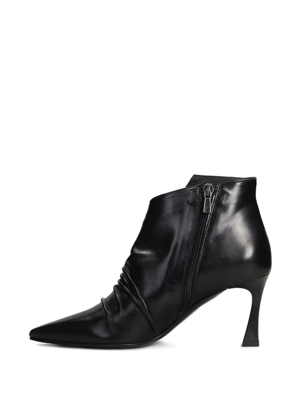 The Seller 80mm ruched pointed-toe ankle boots Black
