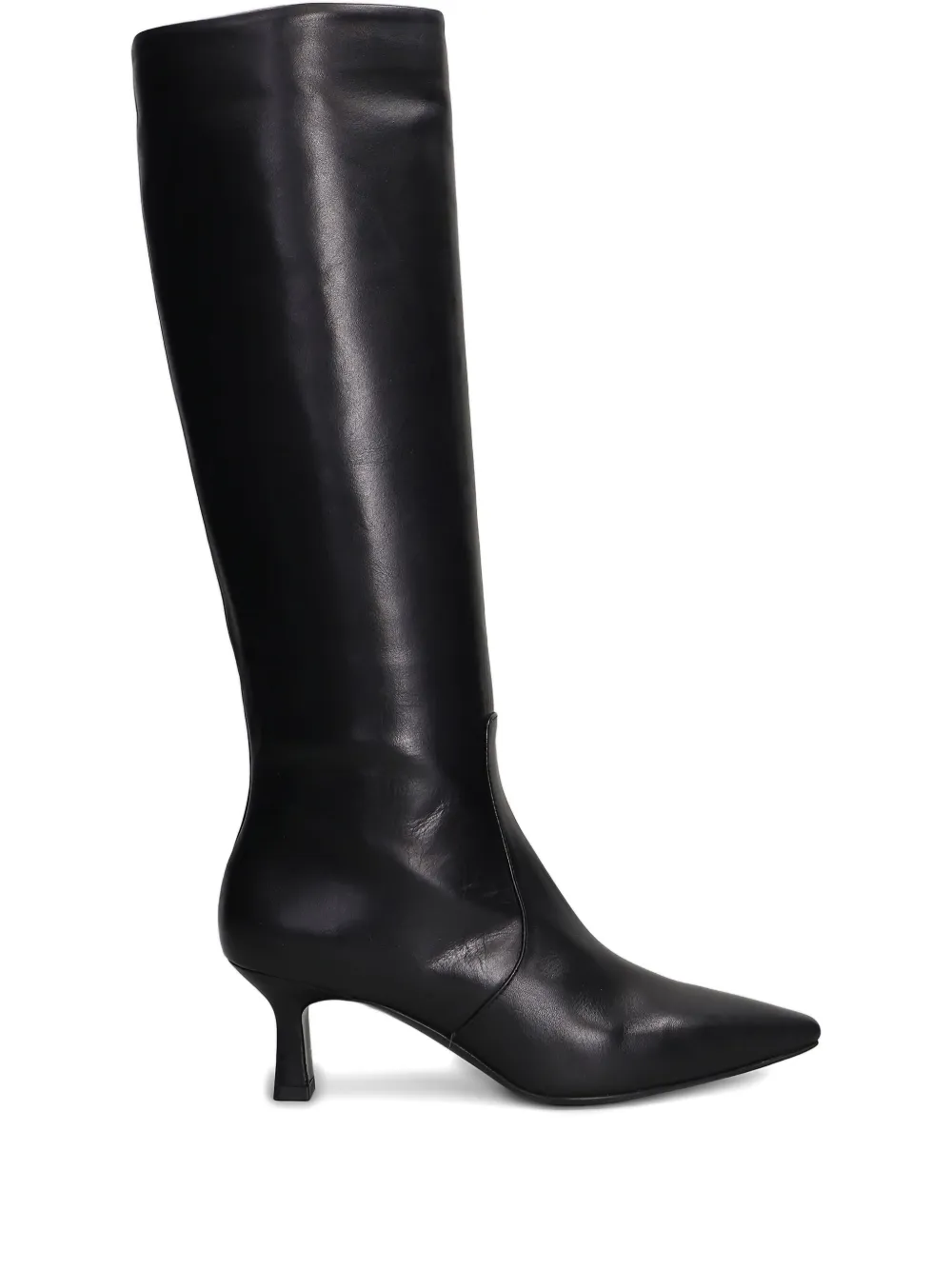 Julie Dee pointed-toe leather knee-high boots Black