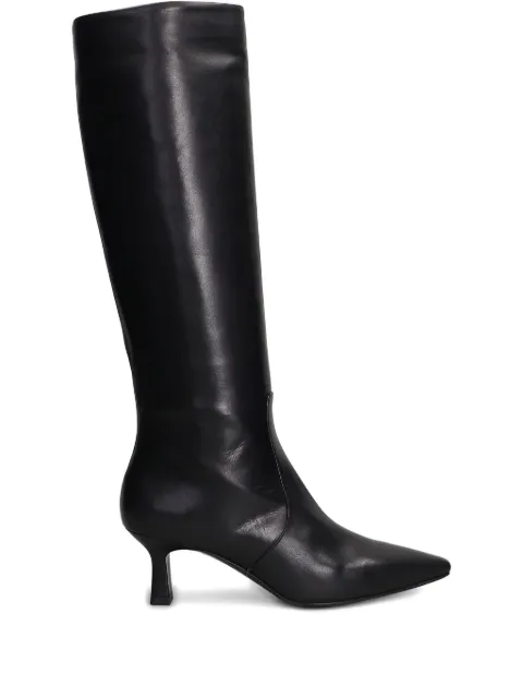 Julie Dee pointed-toe leather knee-high boots