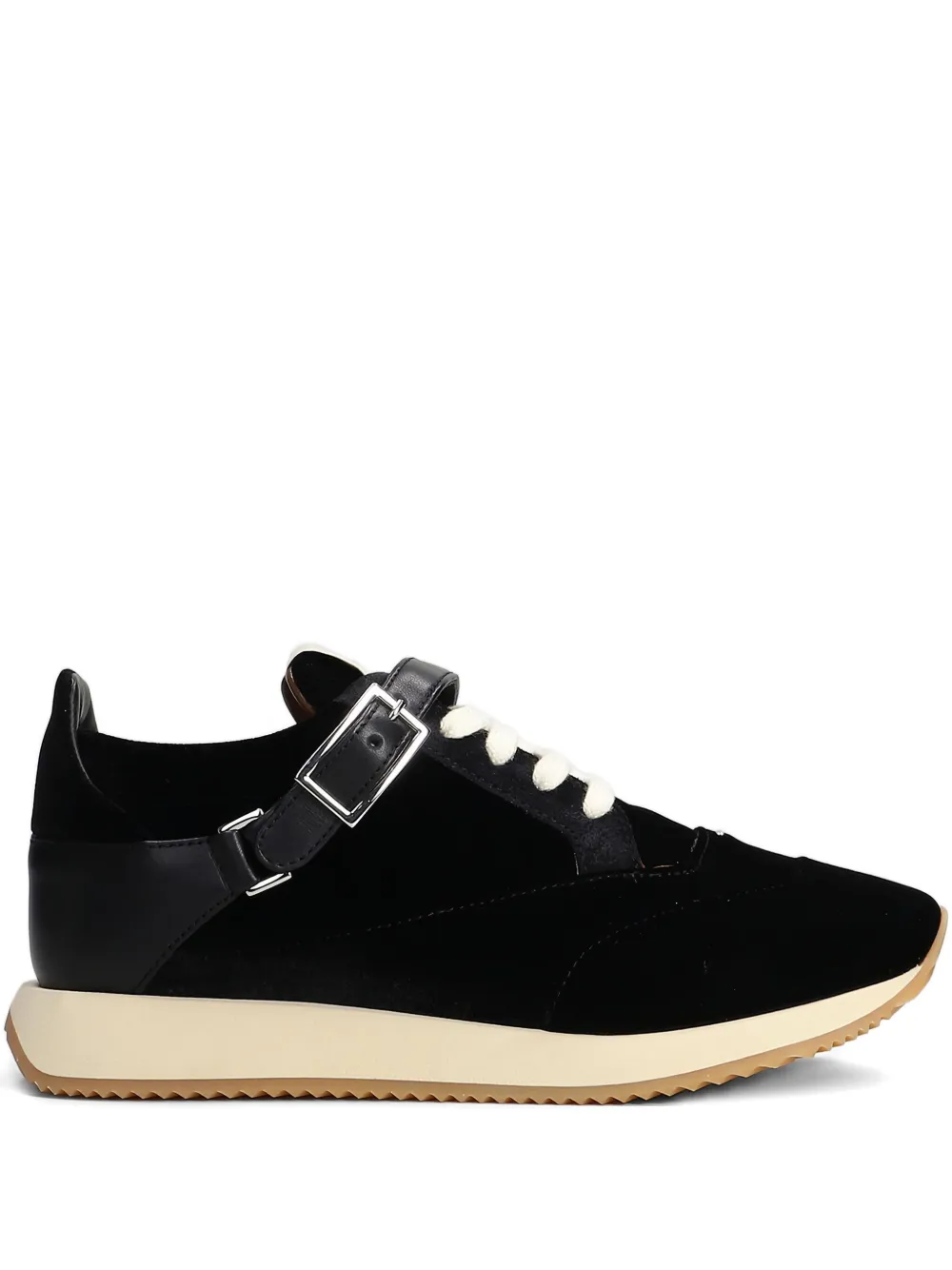Giuseppe Zanotti buckle-fastening velvet sneakers | Black | Image 1