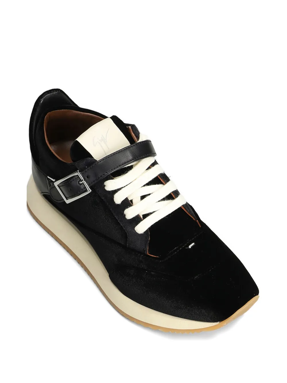 Giuseppe Zanotti buckle-fastening velvet sneakers Black