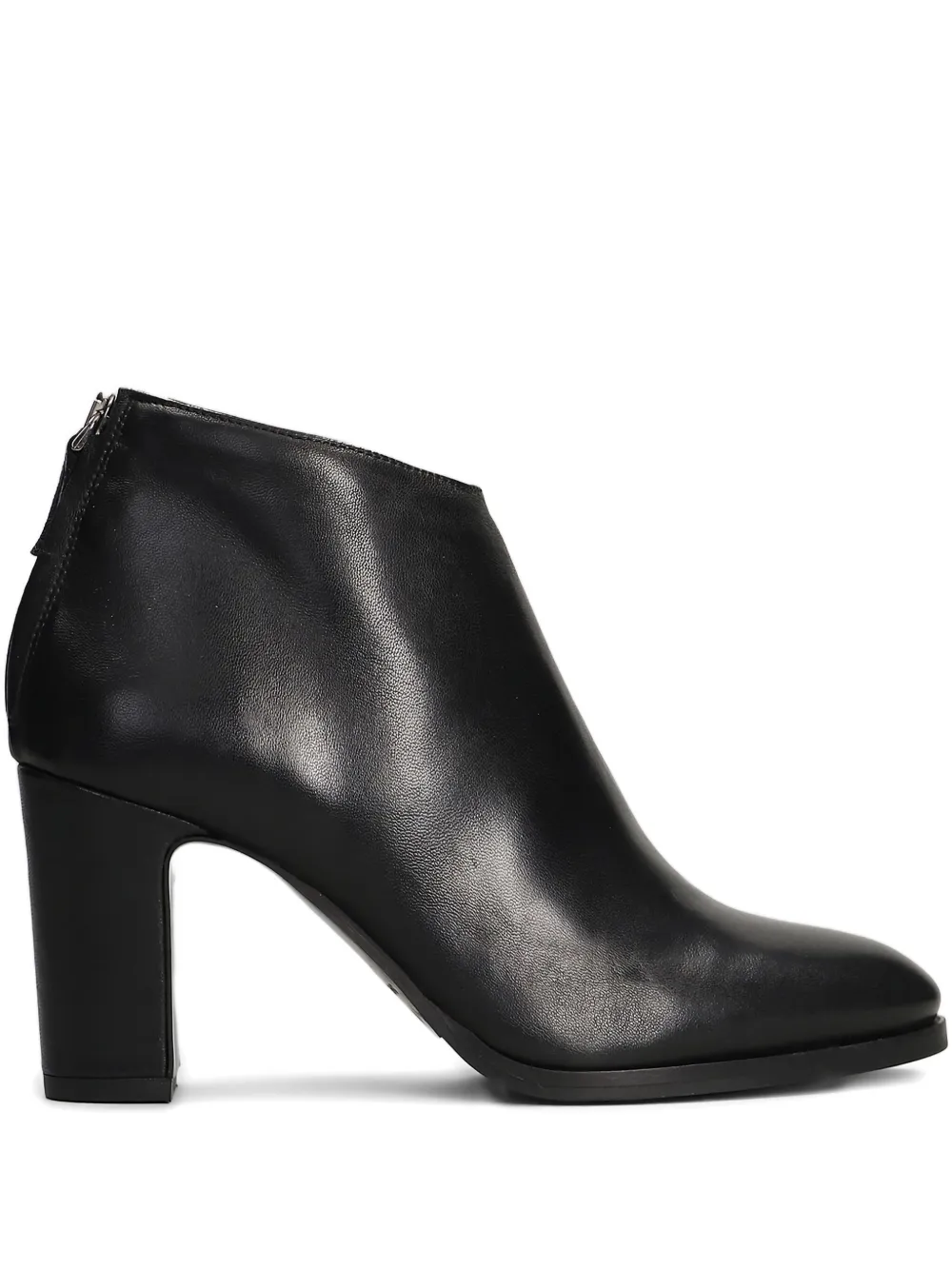 Julie Dee zip-detail block-heel ankle boots Black