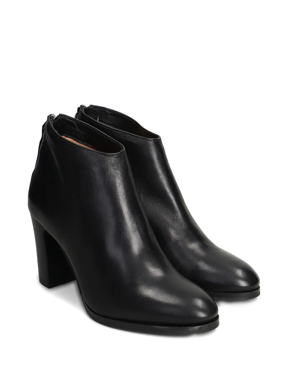Julie Dee zip-detail block-heel ankle boots Black