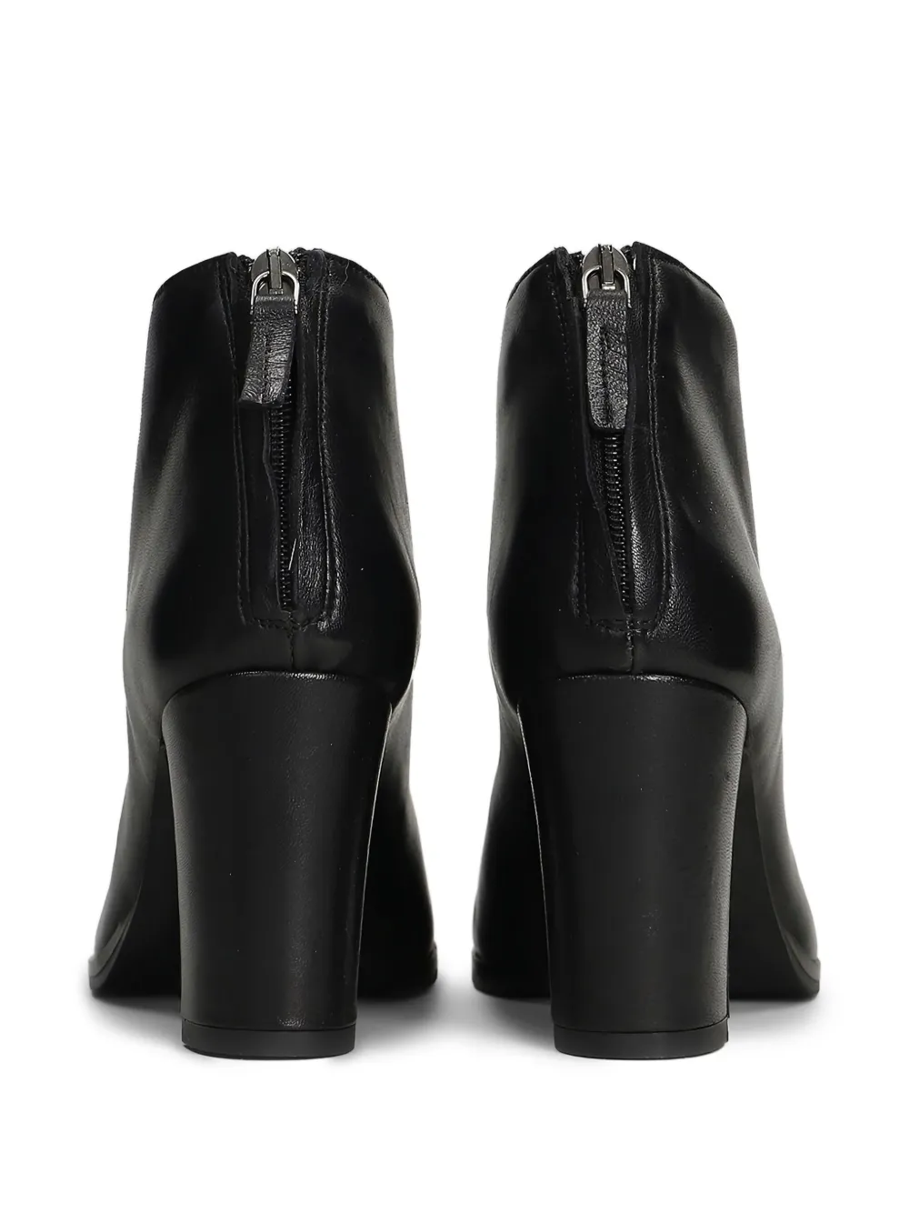 Julie Dee zip-detail block-heel ankle boots Black