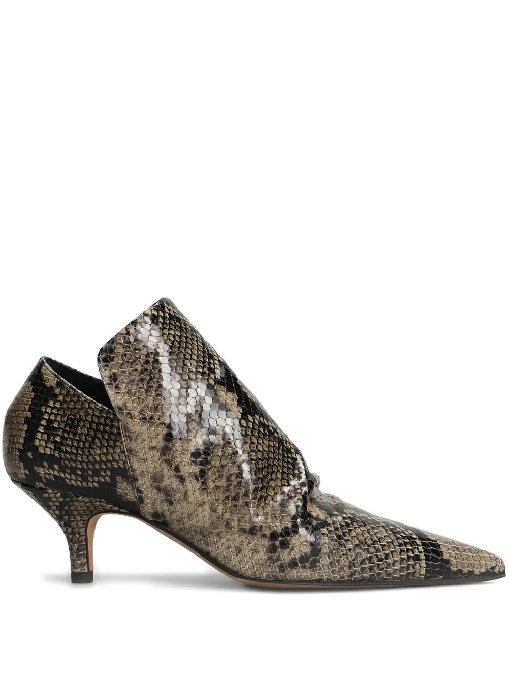 The Seller python-print pointed-toe ankle boots Neutrals