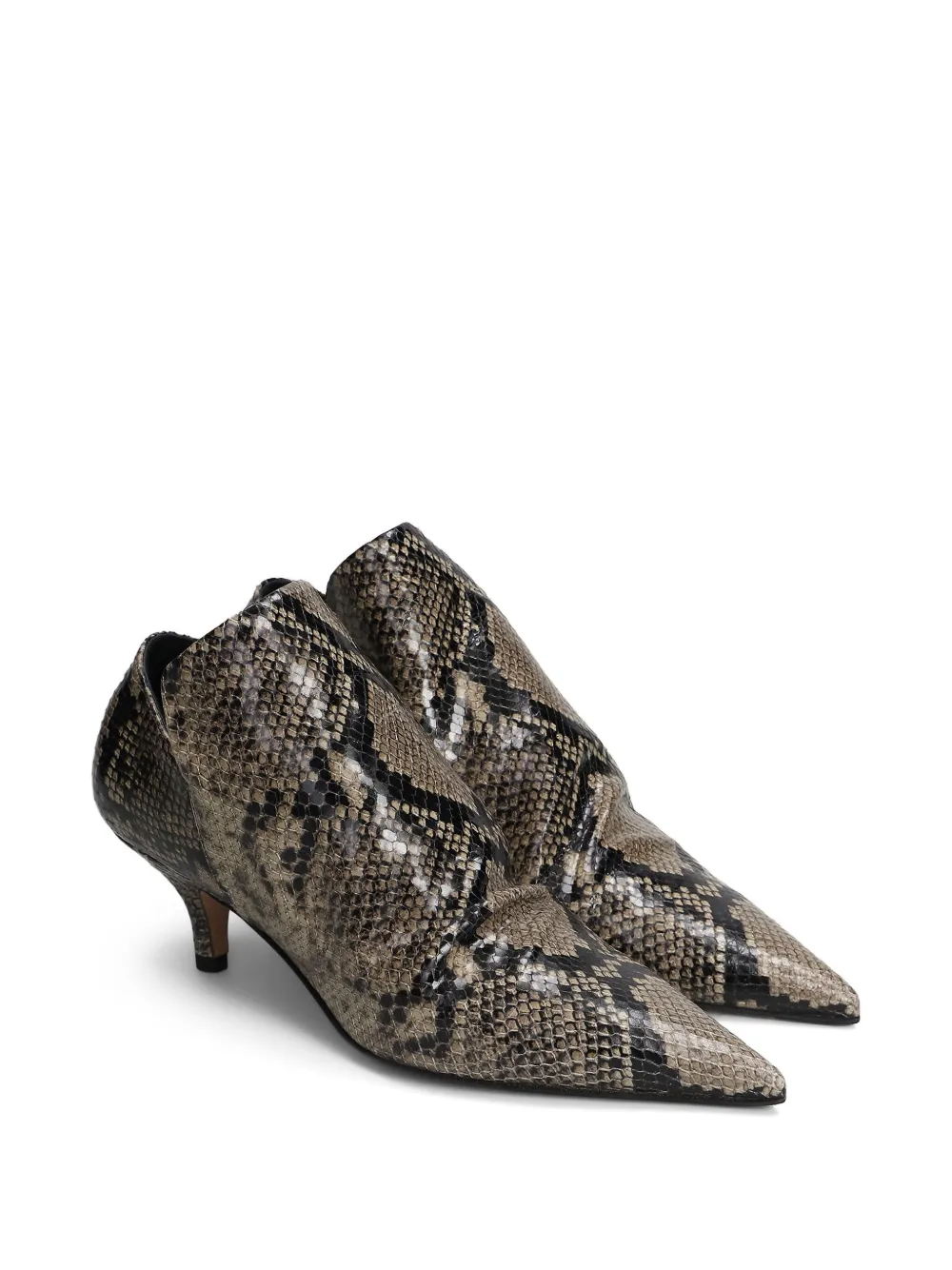 The Seller python-print pointed-toe ankle boots Neutrals