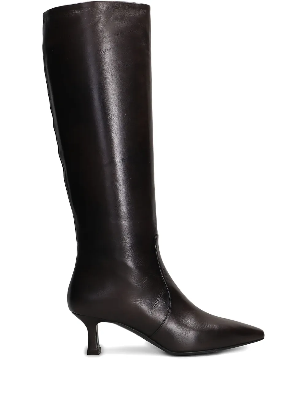 Julie Dee leather pointed-toe knee-high boots Brown