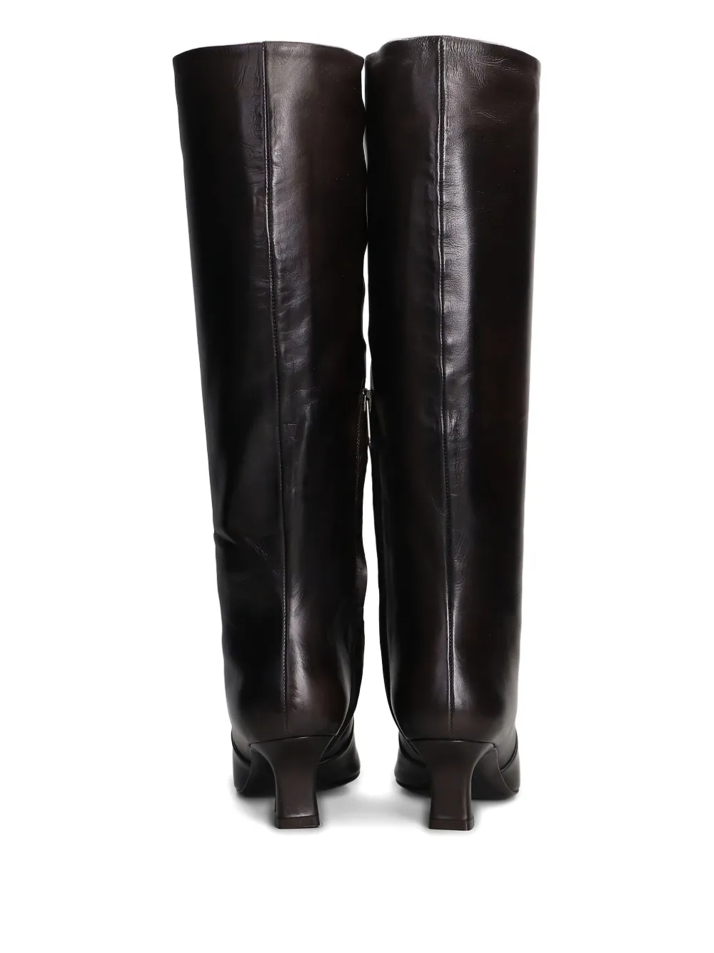Julie Dee leather pointed-toe knee-high boots Brown